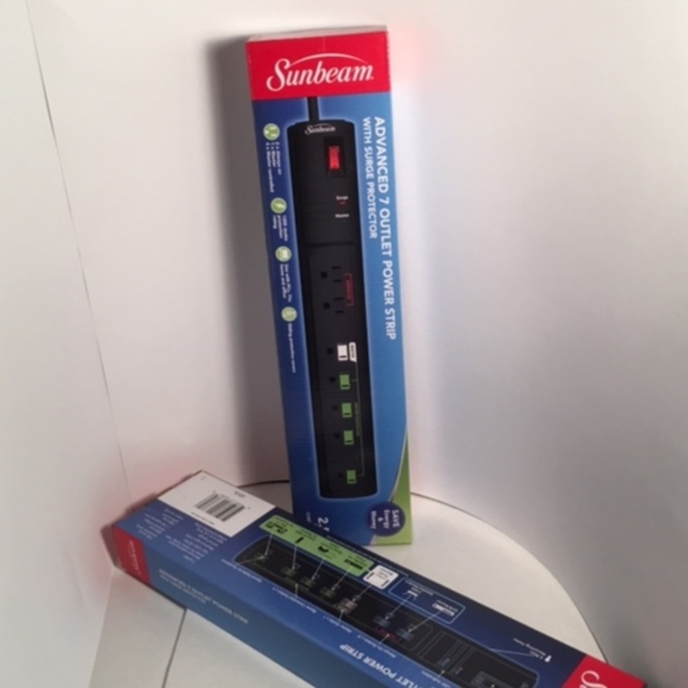 Set of 3 New 7 Outlet Power Strips Master Control